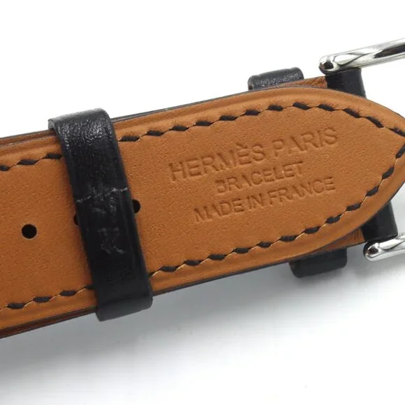 Hermes apple watch black leather strap
